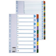 Divider Esselte Mylar, A4, numbers 1-12, color
