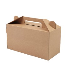 Коробки из гофрированного картона 215x100x110мм с ручкой, коричневые, 14E (FEFCO 0217)