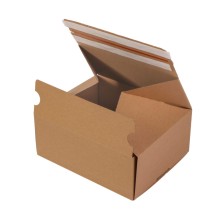 Коробки из микрогофрокартона с двойной клейкой лентой и лентой для открывания, 283x239x120 мм, коричневые, идеально подходят для посылок и почто